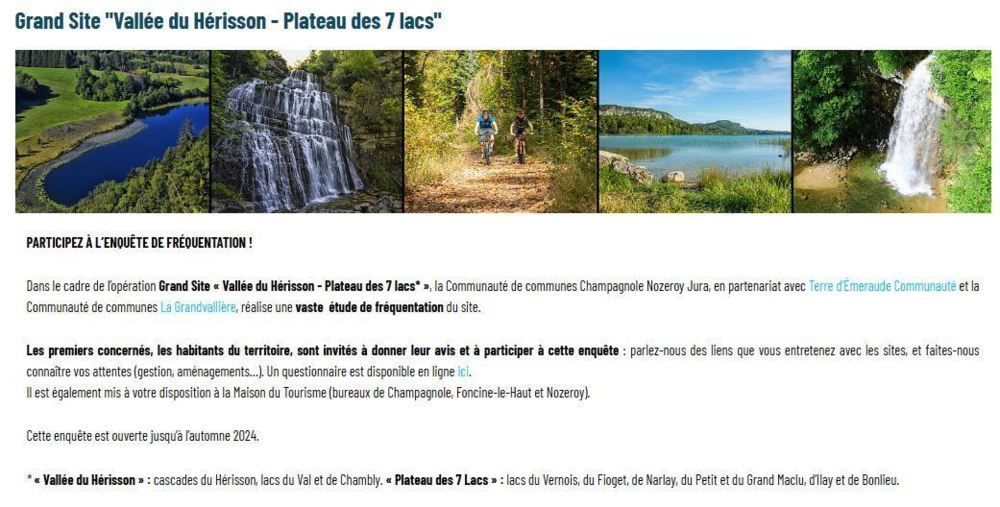 ENQUETE DE FREQUENTATION GRAND SITE VALLEE DU HERISSON-PLATEAU  DES 7 LACS