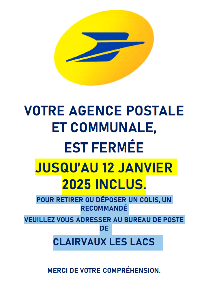 Fermeture agence postale Doucier